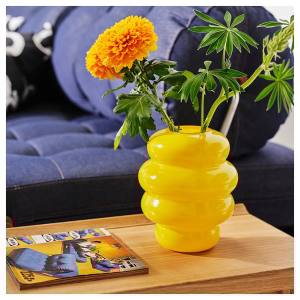 KÄLLARHALS Vase, jaune, 22 cm