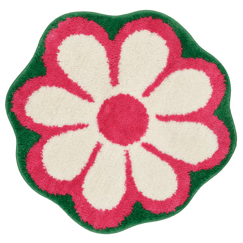 KÄRRKNIPPROT Tapis de bain, motif floral/multicolore rose vif, 65 cm