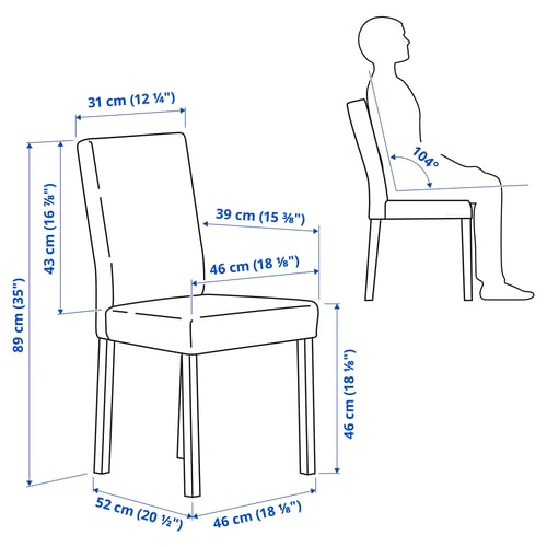 KÄTTIL Chaise, blanc/Knisa gris clair