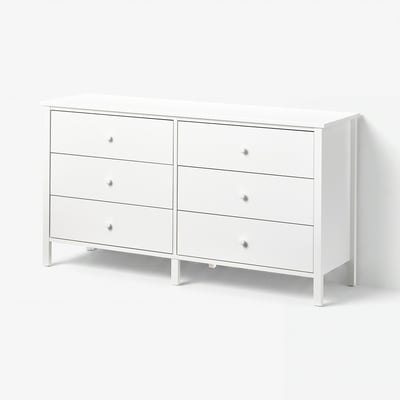 KILBERGET Commode 6 tiroirs, blanc, 144x78 cm