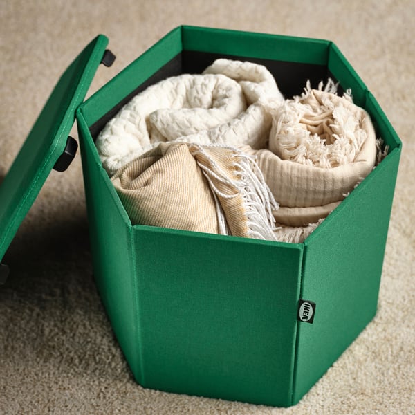 KJUGE Pouf avec rangement, Vissle vert profond
