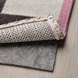 KLASSRUM Tapis tissé à plat, blanc/noir, 133x195 cm