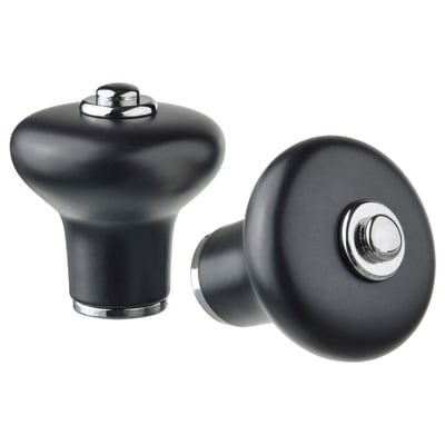 KLINGSTORP Bouton, noir/chromé, 30 mm