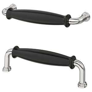KLINGSTORP Poignée, noir/chromé, 141 mm