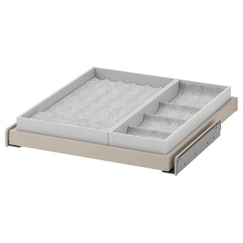 KOMPLEMENT Plateau coulissant av accessoire, gris-beige/gris clair, 50x58 cm
