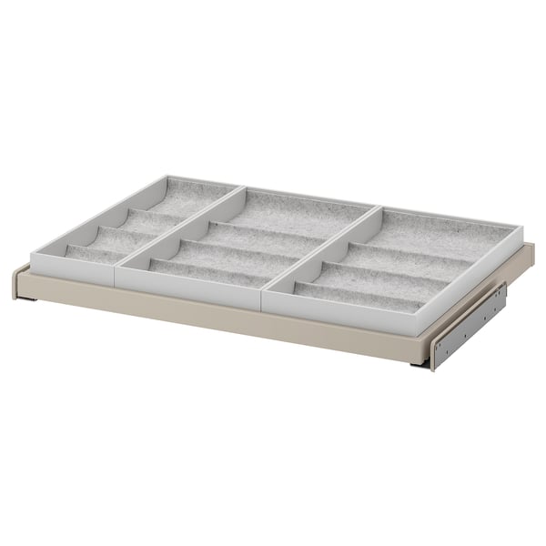 KOMPLEMENT Plateau coulissant av accessoire, gris-beige/gris clair, 75x58 cm