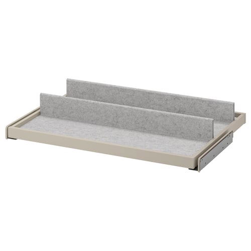 KOMPLEMENT Plateau coulissant av insert chaus, gris-beige/gris clair, 75x58 cm