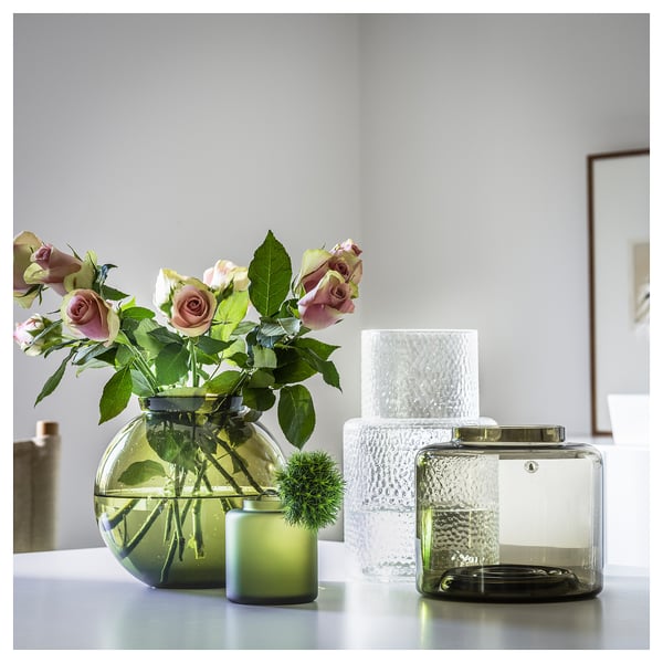 KONSTFULL Vase, vert, 19 cm