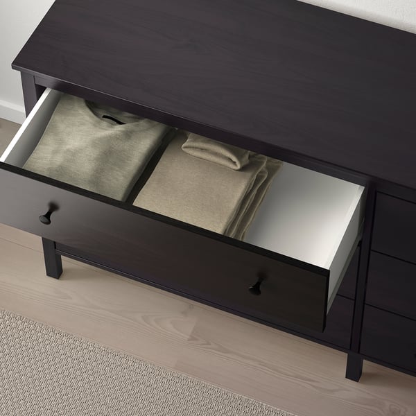 KOPPANG Commode 6 tiroirs, brun noir, 172x83 cm
