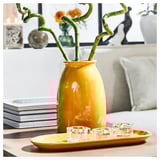 KOPPARBJÖRK Vase, jaune vif, 21 cm