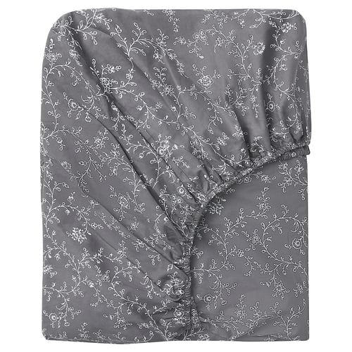 KOPPARRANKA Drap housse, à motif floral, 140x200 cm