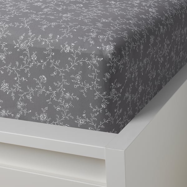 KOPPARRANKA Drap housse, à motif floral, 140x200 cm