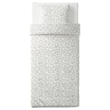 KOPPARRANKA Housse de couette et 1 taie, blanc/gris foncé, 150x200/50x60 cm