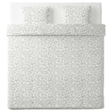 KOPPARRANKA Housse de couette et 2 taies, blanc/gris foncé, 240x220/50x60 cm