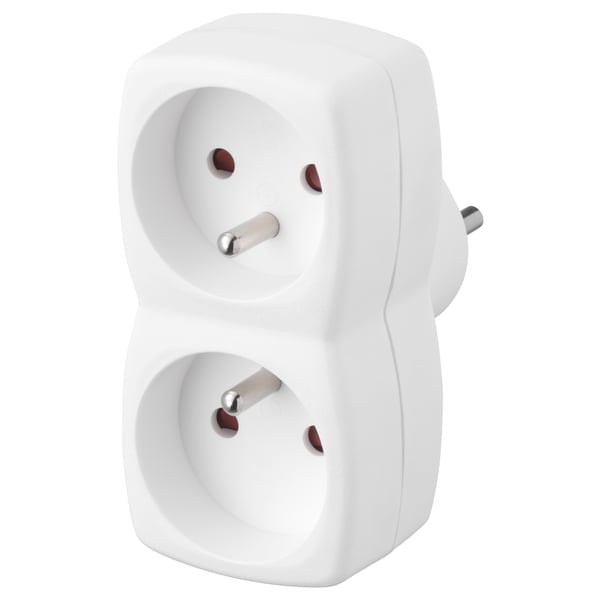 KOPPLA Multiprise, 2 prises, blanc