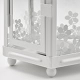 KRINGSYNT Lanterne bougies ch-plat, int/ext, blanc, 21 cm