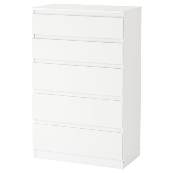 KULLEN Commode 5 tiroirs, blanc, 70x112 cm