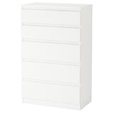 KULLEN Commode 5 tiroirs, blanc, 70x112 cm
