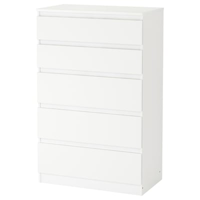 KULLEN Commode 5 tiroirs, blanc, 70x112 cm