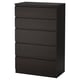 Option : KULLEN Commode 5 tiroirs, brun noir, 70x112 cm