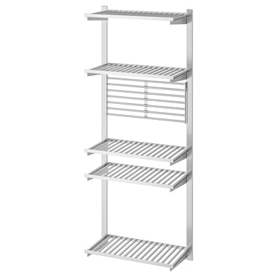 KUNGSFORS Rail susp avec tabl et gril mur, acier inoxydable