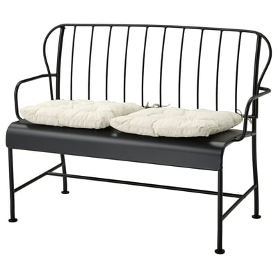 LÄCKÖ Canapé 2 places, extérieur, gris/Kuddarna beige