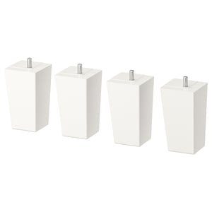 LÄTTHET Pied, blanc/bois, 11 cm