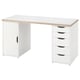 LAGKAPTEN / ALEX Bureau, blanc/anthracite, 140x60 cm