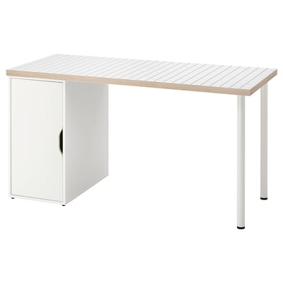 LAGKAPTEN / ALEX Bureau, blanc/anthracite, 140x60 cm