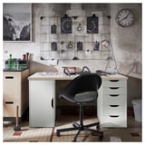 LAGKAPTEN / ALEX Bureau, blanc/anthracite, 140x60 cm
