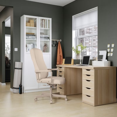 LAGKAPTEN / ALEX Bureau, effet chêne blanchi, 140x60 cm