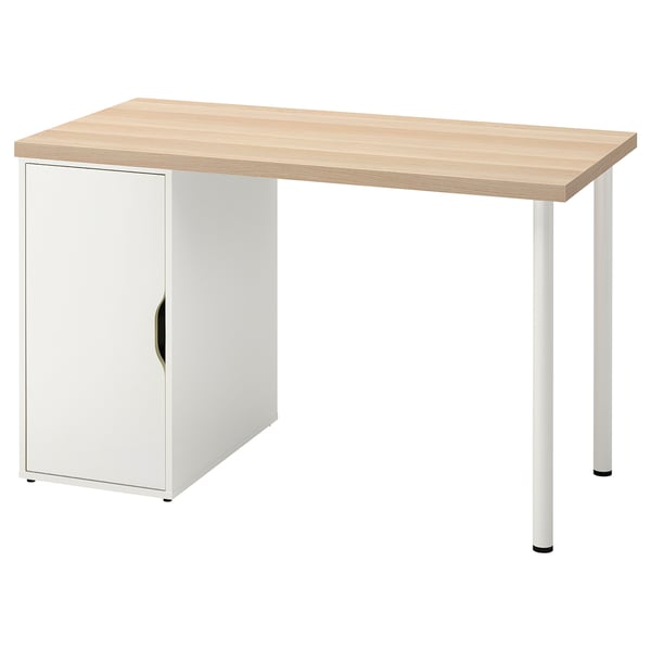 LAGKAPTEN / ALEX Bureau, teinté blanc/motif chêne blanc, 120x60 cm