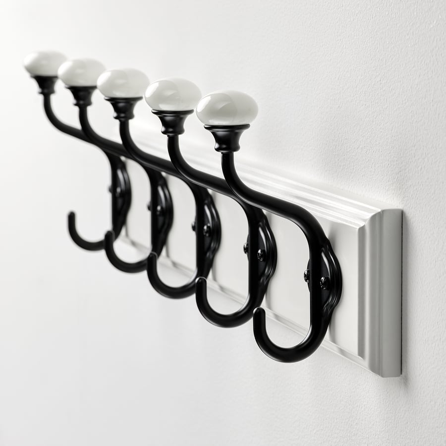 Étagère IKEA KUBBIS Avec 3 Crochets - 45x10x9 Cm, Blanc, Neuve