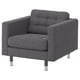 LANDSKRONA Fauteuil, Gunnared gris foncé/métal