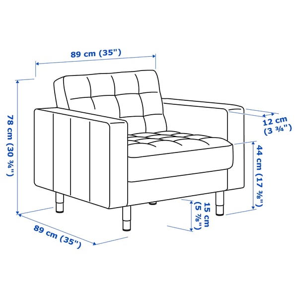 LANDSKRONA Fauteuil, Gunnared vert clair/métal