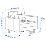 LANDSKRONA Fauteuil, Gunnared vert clair/métal