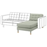 LANDSKRONA Méridienne élément complémentaire, Gunnared vert clair/bois