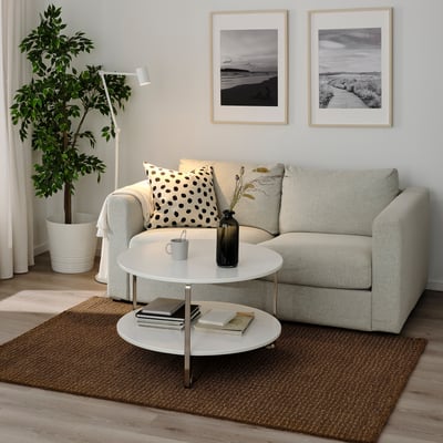 LANGSTED Tapis, poils ras, brun clair, 133x195 cm
