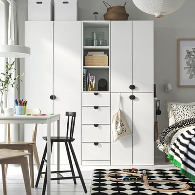 LASTARE Combinaison armoire, blanc, 180x42x200 cm
