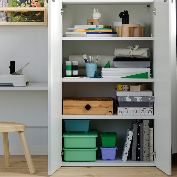 LASTARE Combinaison de rangement, blanc/avec banc, 210x42x100 cm