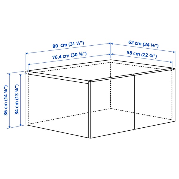 LASTARE Surmeuble avec portes, blanc, 80x62x36 cm