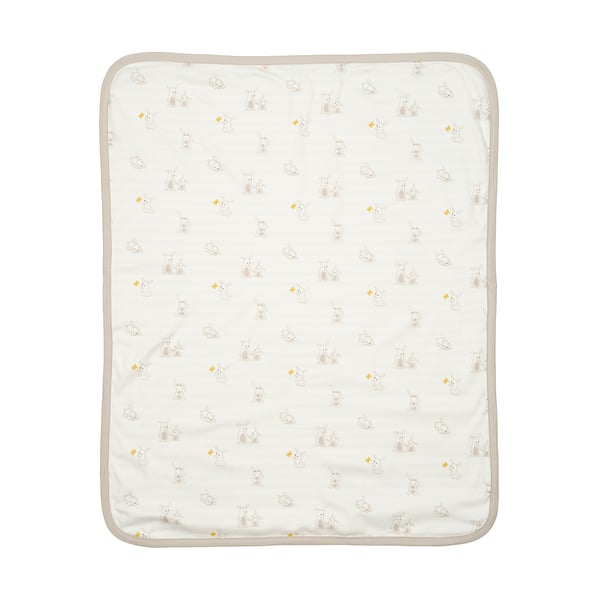 LEN Couverture bébé, blanc beige/motif lapin motif rayé, 80x100 cm