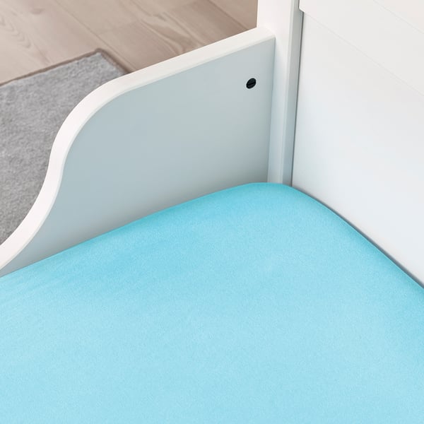 LEN Drap housse, bleu, 80x130 cm