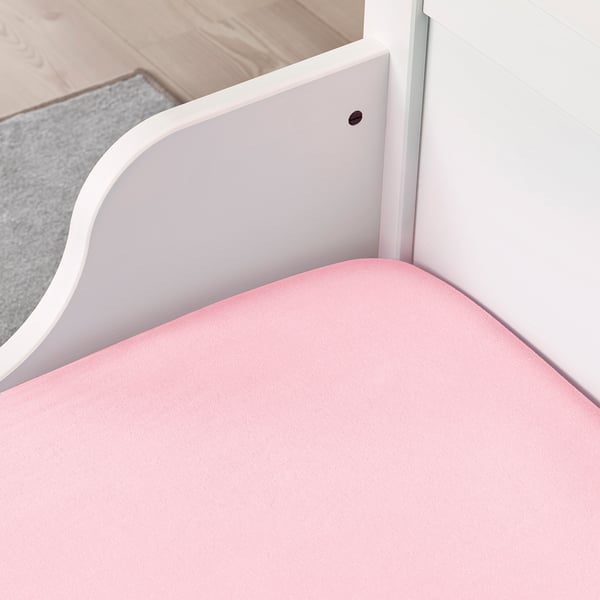 LEN Drap housse, rose, 80x130 cm