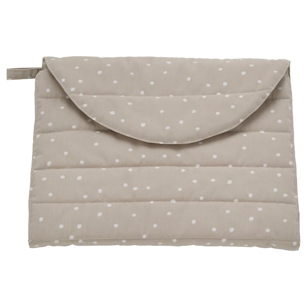 LEN Matelas à langer, beige/motif à pois pliable, 70x35 cm
