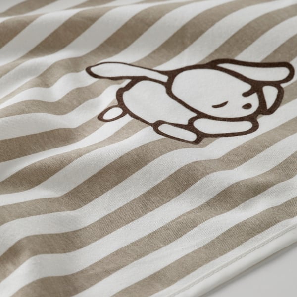 LEN Matelas à langer, blanc beige/motif rayé, 90x70 cm