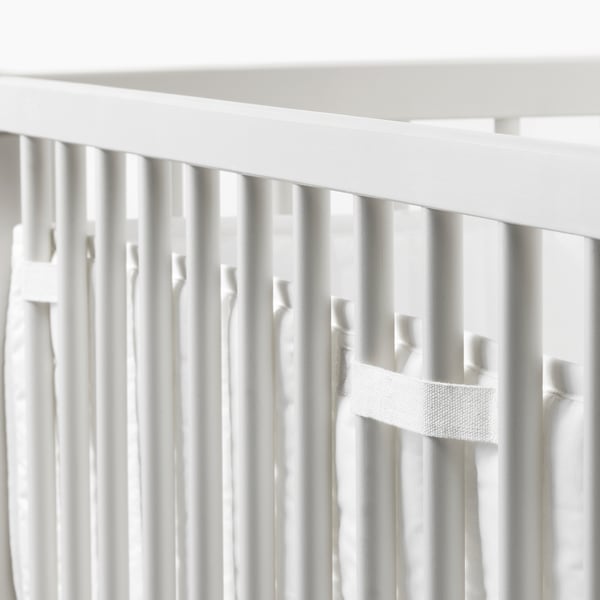 LEN Tour de lit bébé, blanc, 60x120 cm