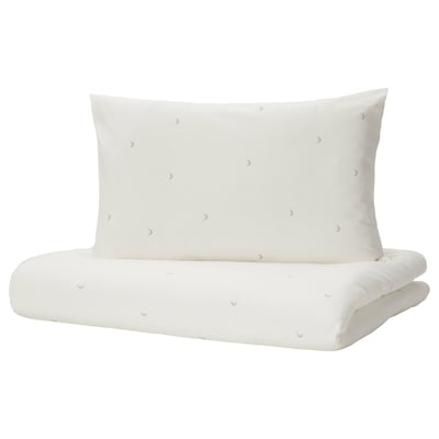 LENAST Housse couette+1 taie pour lit bébé, blanc, 110x125/35x55 cm