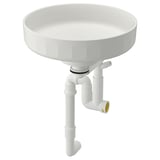 LERSJÖN Lavabo intégré avec siphon, blanc, 38x14 cm