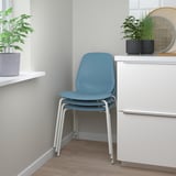 LIDÅS Chaise, bleu/Sefast blanc